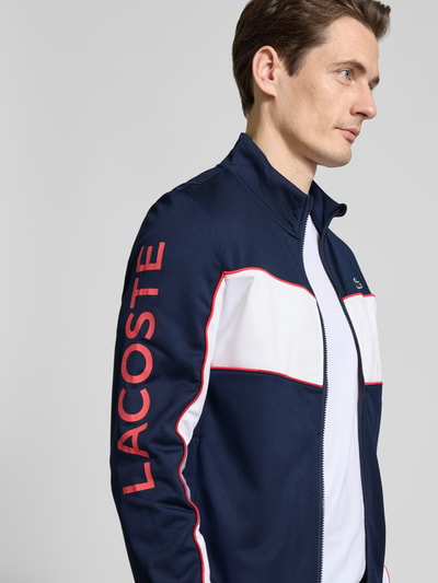 Lacoste Sweatjacke mit Stehkragen Modell 'TAFFETA' Dunkelblau 3