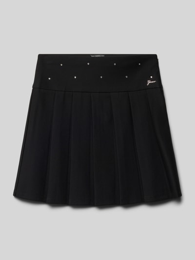 GUESS Faltenrock mit Ziersteinbesatz und Label-Applikation Black 1