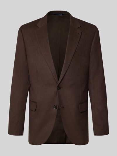 Christian Berg Men Slim fit 2-knoops colbert met klepzakken Donkerbruin - 1
