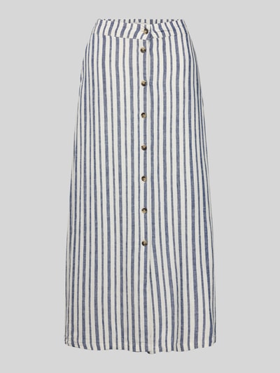 B.Young Spódnica lniana z listwą guzikową model ‘FALAKKA’ Błękitny 2