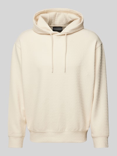 Emporio Armani Hoodie mit Strukturmuster Offwhite 2