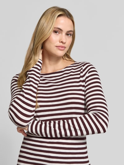Marc O'Polo Regular Fit Langarmshirt aus reiner Baumwolle Dunkelrot 3