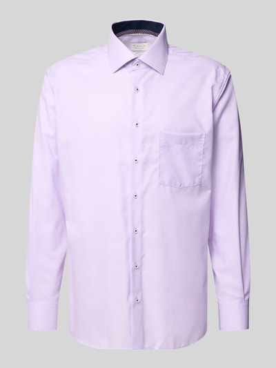 ETERNA Regular fit zakelijk overhemd van katoen met kentkraag Lila - 2
