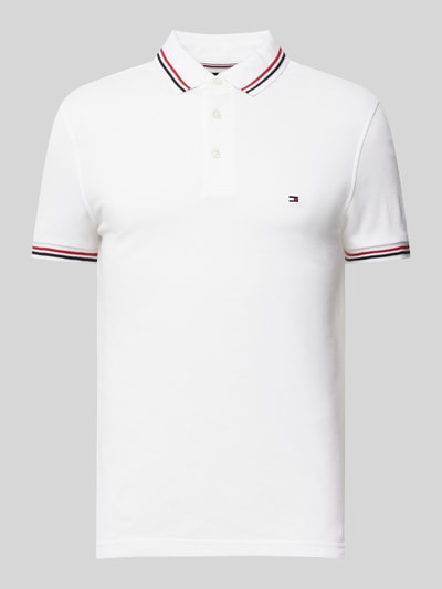 Tommy Hilfiger Slim Fit Poloshirt mit Logo-Stitching Weiss 2