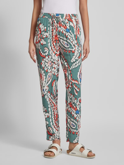 s.Oliver RED LABEL Stoffen broek met all-over motief Kaki - 4