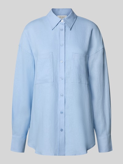 GUIDO MARIA KRETSCHMER WOMAN Regular fit linnen blouse met borstzakken, model 'SHIRIN' Bleu - 2