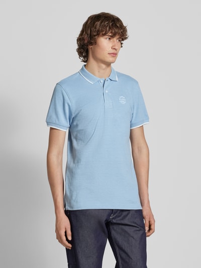 Blend Regular fit poloshirt met ribboorden, model 'NATE' Blauw - 4