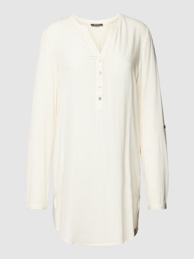 Montego Lange blouse van pure viscose met korte knoopsluiting Offwhite - 2