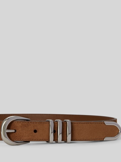 Lauren Ralph Lauren Riem van echt leer met metallic accenten Cognac - 2