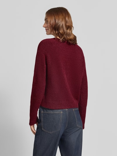 ICHI Regular fit gebreid jack van wolmix model 'SAGE' Bordeaux - 5