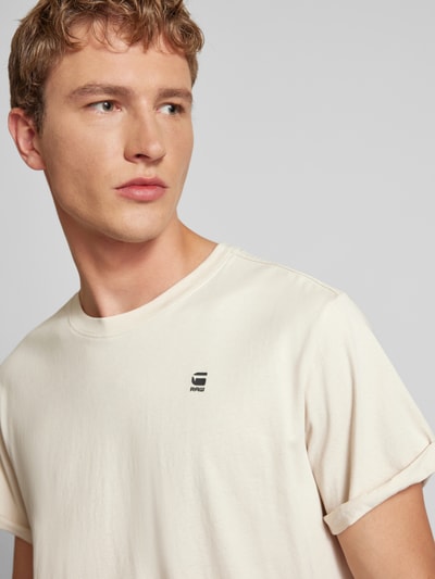 G-Star Raw T-shirt z detalem z logo Złamany biały melanż 3