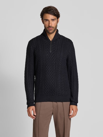 Jack & Jones Premium Strickpullover mit gerippten Abschlüssen Modell 'BLUSEAN' Marine 4