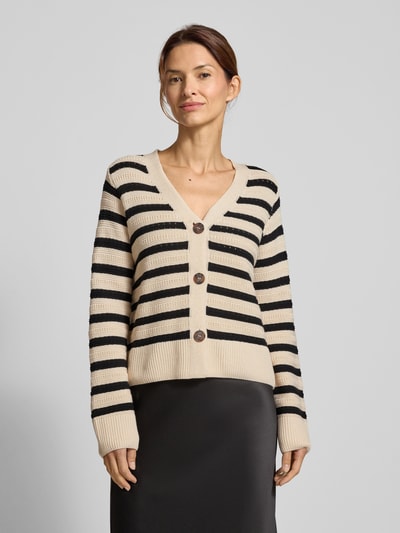 Vero Moda Regular fit gebreid jack van puur katoen, model 'Calla' Offwhite - 4