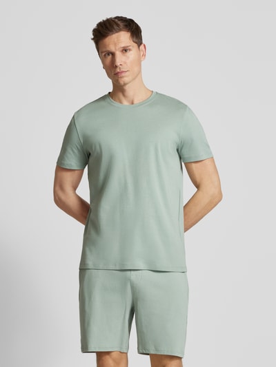 Christian Berg Men T-shirt met geribde ronde hals Metallic groen - 4