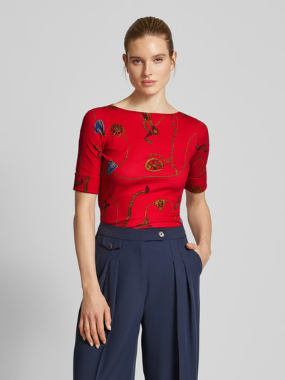 Lauren Ralph Lauren T-Shirt mit U-Boot-Ausschnitt Modell 'JUDY' Rot 4