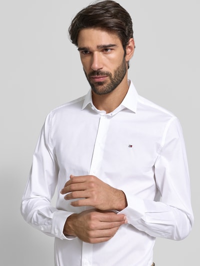 Tommy Hilfiger Tailored Fit Businesshemd aus Baumwoll-Mix Weiss 3