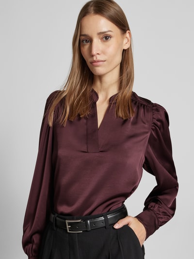 Neo Noir Regular Fit Bluse mit V-Ausschnitt Modell 'Rosslyn' Bordeaux 3