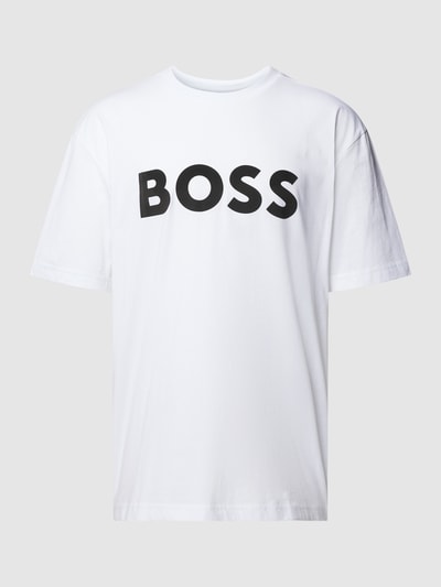 BOSS Green T-shirt z nadrukiem z logo Biały 2