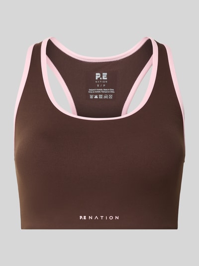 P.E Nation Sport-BH mit Label-Print Modell 'STELLAR' Dunkelbraun 2