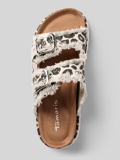Tamaris Chunky Pantoletten mit Fransen Beige 3