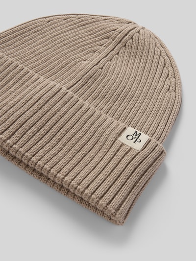 Marc O'Polo Czapka beanie z czystej bawełny z brzegiem Szarobrązowy melanż 2