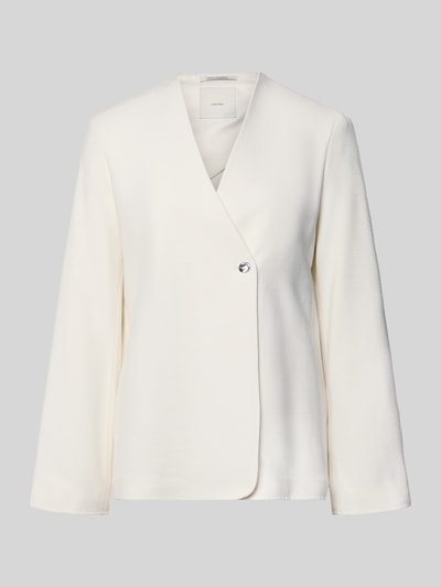 Produktfoto, Regular Fit Blazer mit Strukturmuster von Calvin Klein Womenswear in Optik: Unifarben, Strukturiert, mit 2-Knopf-Verschluss, Langarm, Taillengürtel, aus Viskose-Mix