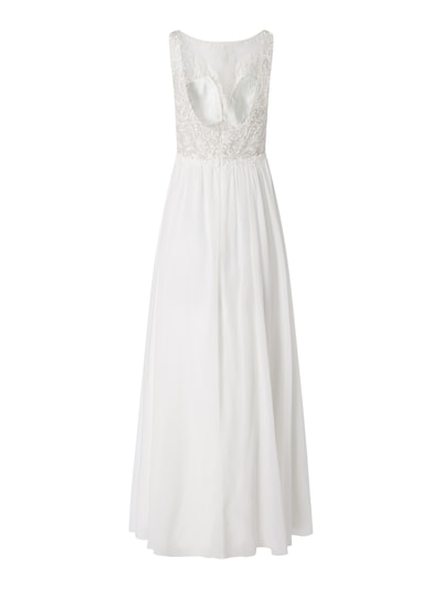 Laona Abendkleid mit floralen Stickereien Offwhite 4