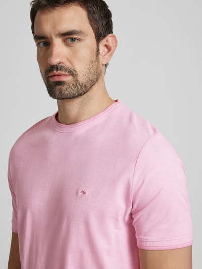 Fynch-Hatton T-shirt met labelstitching Roze - 3