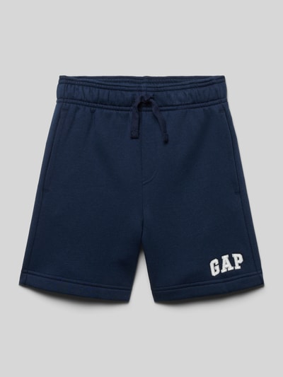 Produktfoto, Sweatshorts mit Logo und elastischem Bund van GAP, donkerblauw, katoenmix, regular fit, logo, elastische tailleband, kindermaat