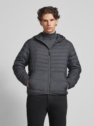 Jack & Jones Gewatteerd jack met capuchon, model 'ESTATE' Antraciet - 4