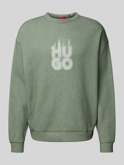 HUGO Sweatshirt mit Label-Print Modell 'Dinkam' Mint 2