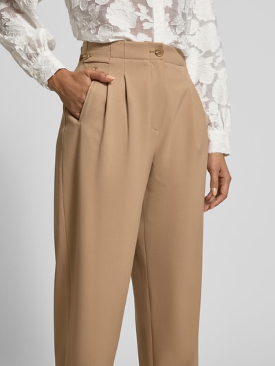 Jake*s Collection Spodnie materiałowe z szerokimi nogawkami i lamowanymi kieszeniami z tyłu Orzechowy 3