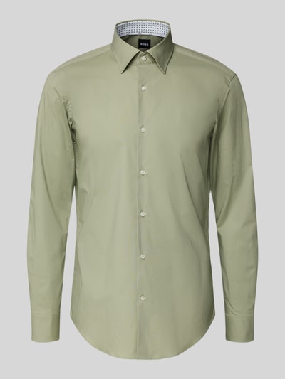 BOSS Regular Fit Businesshemd aus Baumwoll-Elasthan-Mix Gruen 2