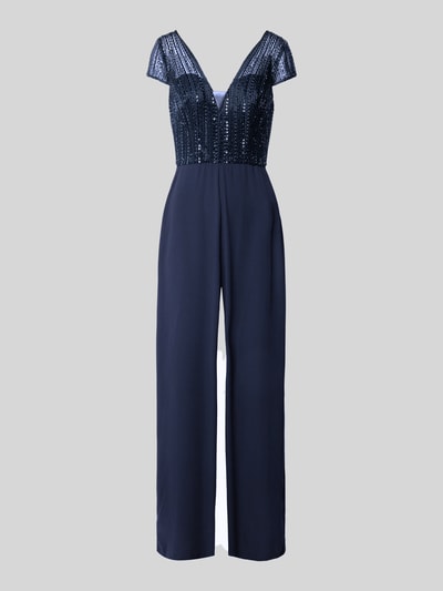 Hey Kyla Jumpsuit mit Ziersteinbesatz Dunkelblau 2