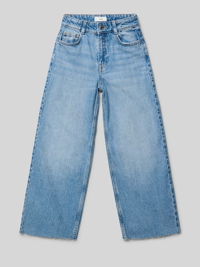 Produktfoto, Jeans mit 5-Pocket-Design von Mango in Hellblau, Gerader-Schnitt, Reine-Baumwolle, sichtbarer Knopf-Reißverschluss, glatte Textur