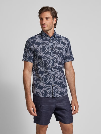 Tom Tailor Freizeithemd mit floralem Muster Dunkelblau 4