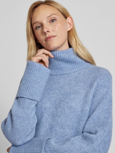 Selected Femme Sweter z dzianiny ze stójką model ‘SIA’ Jasnoniebieski 3