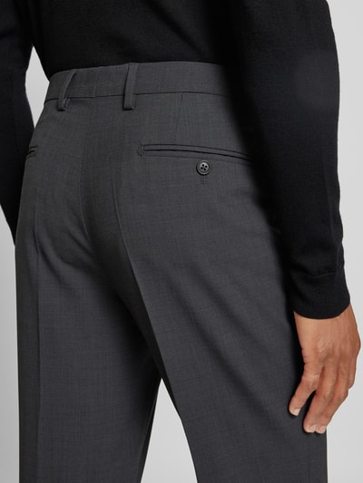 Pierre Cardin Slim fit pantalon met persplooien, model 'Ryan' Antraciet - 3