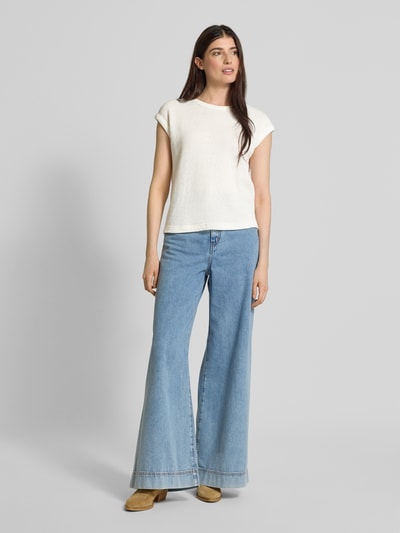 OPUS Gebreide top met kapmouwen, model 'Spunki' Offwhite - 1