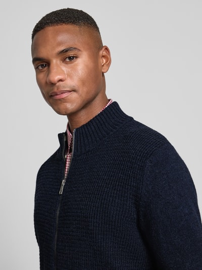 MAERZ Muenchen Strickjacke aus Schurwolle mit Zweiwege-Reißverschluss Jeansblau 3