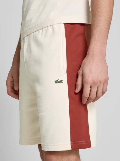 Lacoste Sweatshorts met labeldetail Roestrood - 3