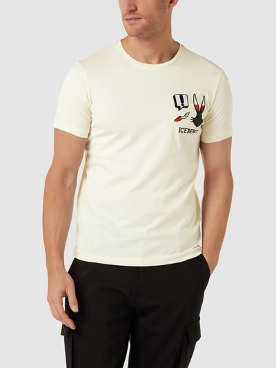 Iceberg T-Shirt mit Logo-Stitching Offwhite 4