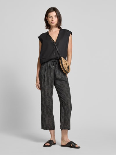 OPUS Spodnie o skróconym kroju regular fit z zakładkami w pasie Ciemnoniebieski 1