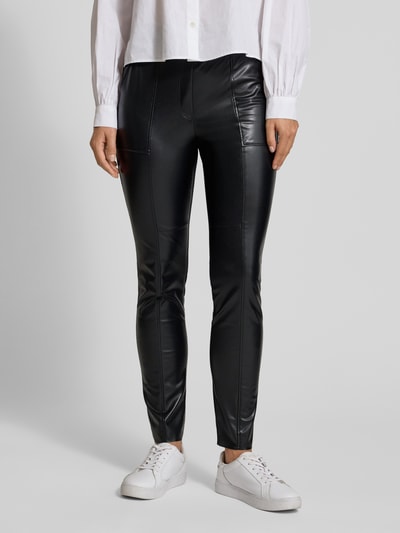 Marc Cain Slim Fit Hose in Leder-Optik Black 4