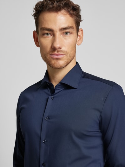 Eterna Slim fit zakelijk overhemd met kentkraag Marineblauw - 3