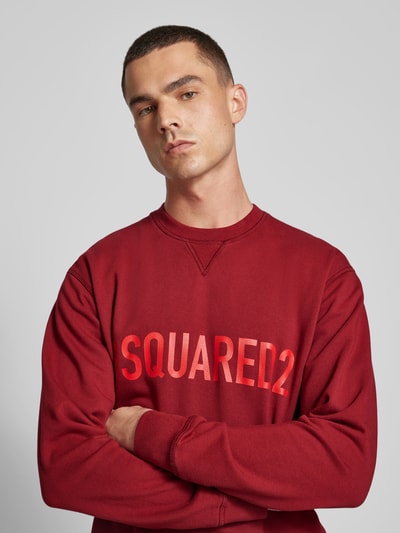 Dsquared2 Sweatshirt mit Label-Print Bordeaux 3