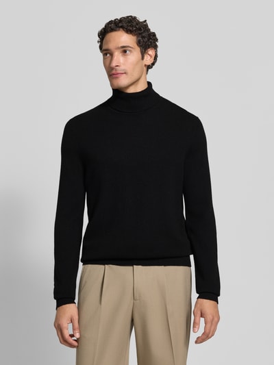 Christian Berg Men Regular Fit Strickpullover aus reinem Kaschmir mit Rollkragen Black 4