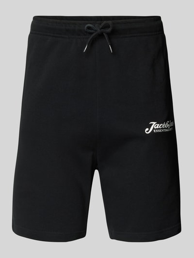 Jack & Jones Slim fit sweatpants met labelprint, model 'GORDON' Zwart - 2
