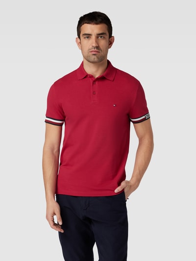 Tommy Hilfiger Poloshirt met labelopschrift Kersenrood - 4