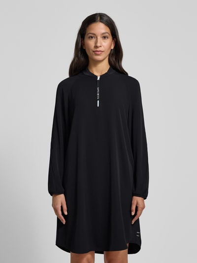 Marc Cain Knielanges Kleid mit geripptem Stehkragen Black 4